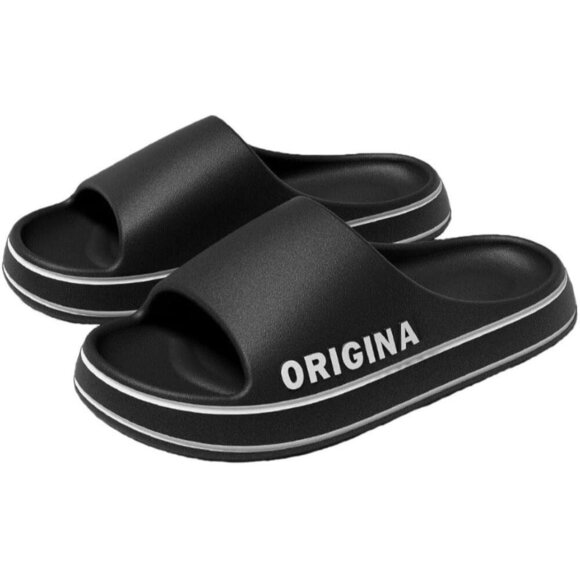 Original Black Slide Sandals Comfortable Slip-On Footwear For Men & Women. - Picture 1 of 7